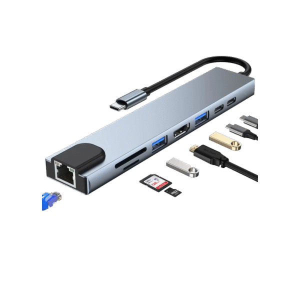 HUB USB C, Adaptateur USB C 8 en 1